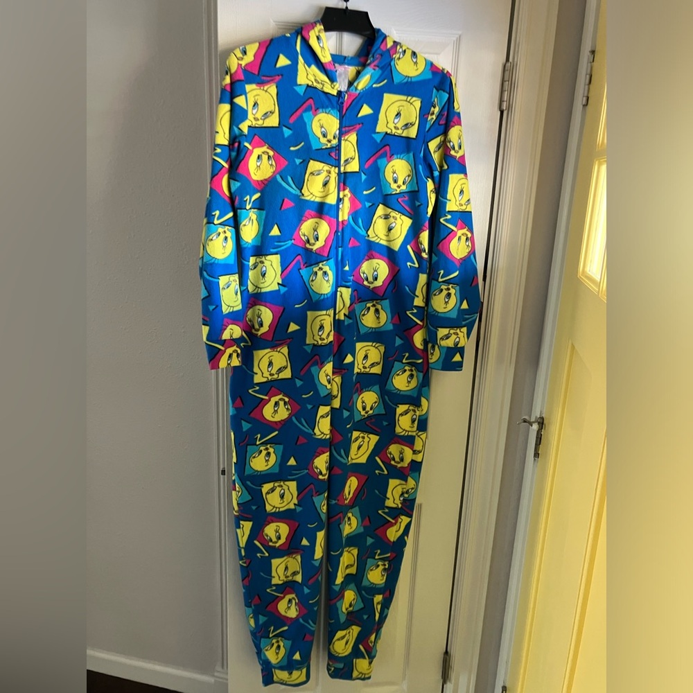 Vintage 1990s Tweety Fleece Onesie Pajama